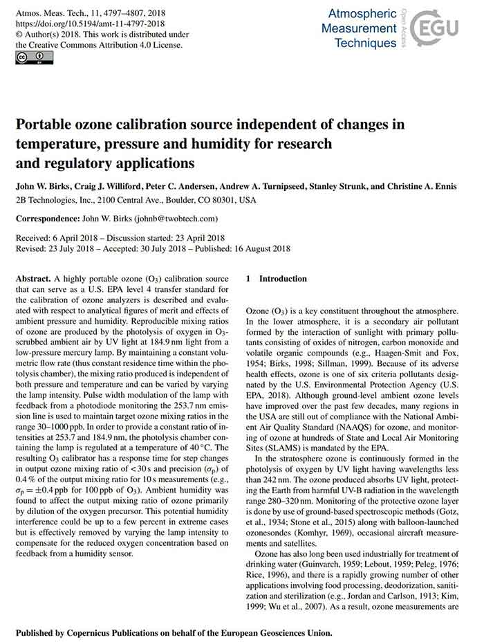 便攜式臭氧校準源不受溫度、壓力和濕度變化的(圖1)